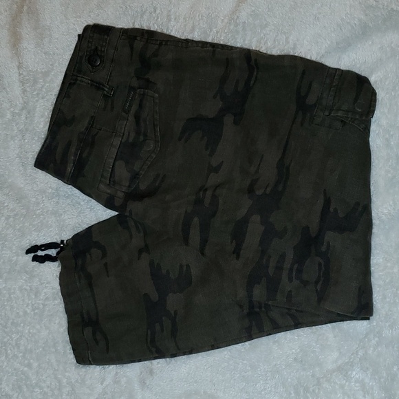 SANCTUARY x Anthropologie 100% Linen Camo Cargo Pants Size 31 - Picture 2 of 8